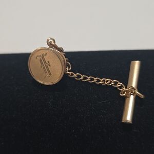 14k Gold Tie Tack with Monogram F